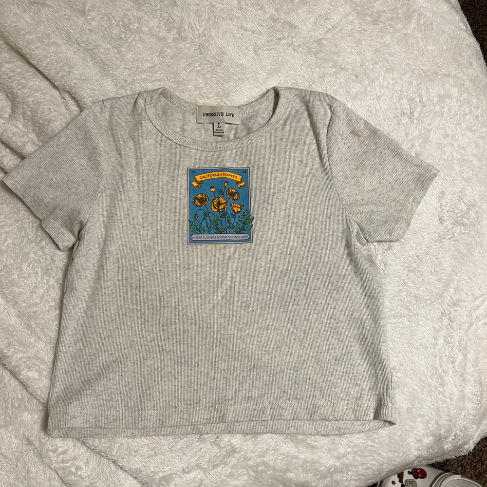 California poppies crop top
